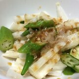 ポン酢で食べる☆長芋とオクラの和え物